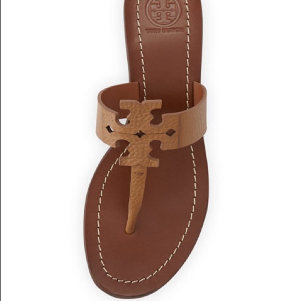 Tory Burch Moore Leather Thong Sandal, Tan